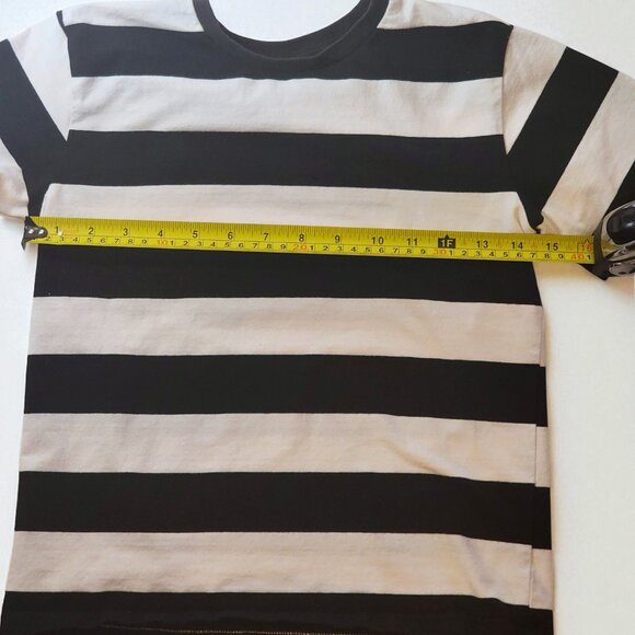 Cosland Black & White Horizontal Striped Short Sleeve T-Shirt - Size Small - Picture 5 of 9